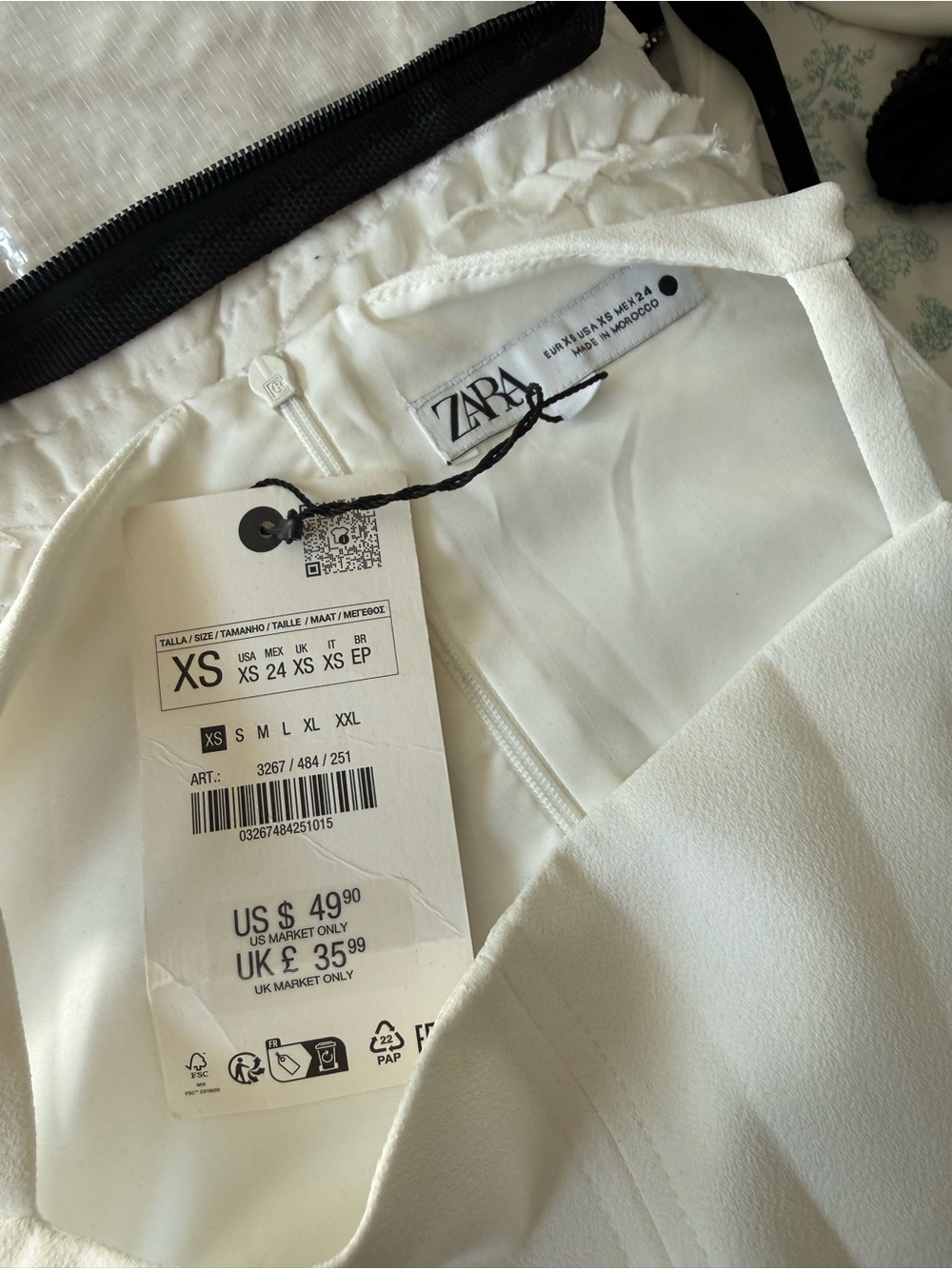 Zara White Mini Shift Dress